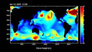 WAVEWATCH III model run Dec 2008 to Feb 2009 [upl. by Sirtimed]