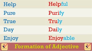 Formation of Adjective  Verb  Adverb by adding Suffixes  200 Important words  Formation of Words [upl. by Atimed]