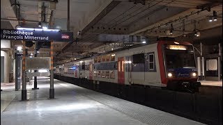 Trains RER et Métros à Bibliothèque François Mitterrand [upl. by Hayifas]