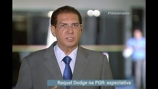 falasenador Jader Barbalho comenta expectativa para atuação de Raquel Dodge na PGR [upl. by Lacefield]