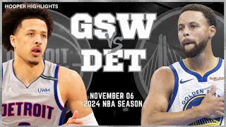 Golden State Warriors vs Detroit Pistons Full Game Highlights  Nov 6  2024 NBA Season [upl. by Yttisahc]