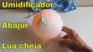 umidificador abajur lua cheia luminária 3d  umidificador de ar lua como usar [upl. by Nivle827]