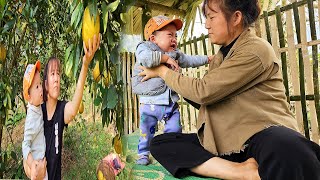 Single mom living with evil brother and homeless life with small children Building a bamboo house [upl. by Eilrac]