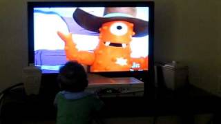 Baby Diary Mason Watches Yo Gabba Gabba Video 31 11 Months 10810 [upl. by Laekim]