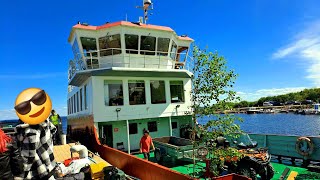 By ferry Koidulaquot to the island of Lake Peipsi Piirissaar 👋😊🌊🌞 Estonia [upl. by Ydnab]