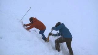 Avalanche search  digging with two people [upl. by Zorine601]