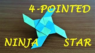 How To Make a 4Pointed Transforming Ninja Star Origami [upl. by Ahtamat]