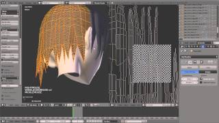 Blender Attempt Anime hair 03  UV unwrap [upl. by Annahsed245]