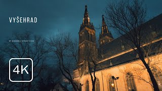 Vyšehrad Sunset Walk  Prague 4K [upl. by Amlev]