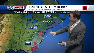 Video Tropical Storm Debbys impact in the Northeast 8624 [upl. by Nerej]