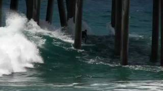 Pro Surfer Kelly Slater shoots the Huntington Beach Pier [upl. by Hillary868]