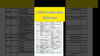 12th class date sheet 2025  punjab board [upl. by Leuqim]