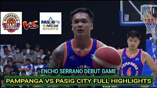 Encho Serrano debut game Pampanga VS Pasig City Highlights in MPBL 2023 regular season mpbl [upl. by Zenia]