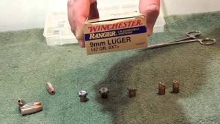 9mm 147 gr SXT ballistic gel test [upl. by Ayokahs]