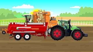 Agricultural Machinery Tractor Beet harvester Agricultural trailer  Maszyny rolnicze Bajki [upl. by Neron233]