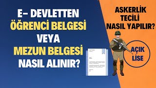 Açık Lise E Devletten Durum Belgesi Mezun Belgesi Alma 3 Dönem sınavı Yaş Şartı [upl. by Debi]