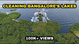 Bellandur Lakes Weed removal by Cleantec Infra’s Weed Harvester Machine [upl. by Sokem19]