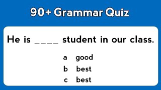 Grammar Quiz।90 English Grammar Questions। English Grammar Test [upl. by Ynomrah]