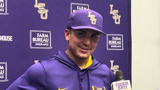 LSU infielder Steven Milam win over Xavier postgame [upl. by Cacia345]