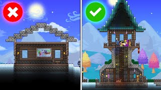 How To Build A SNOW HOUSE  Terraria Building Guide [upl. by Aratnahs3]