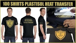 Step by Step How to do a FRONT BACK amp SLEEVE Plastisol Heat Transfer [upl. by Merc844]