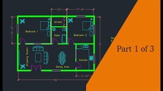 Making a simple floor plan in AutoCAD Part 1 of 3 [upl. by Aramoix302]