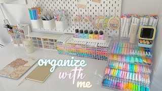 desk makeover 🪴  minimalist setup aesthetic desk organization ikea haul 🌷 [upl. by Zawde]