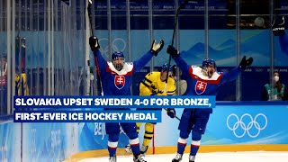 Slovakia beats Sweden to clinch bronze 🥉  Ice Hockey Beijing 2022  Highlights [upl. by Notnelc]