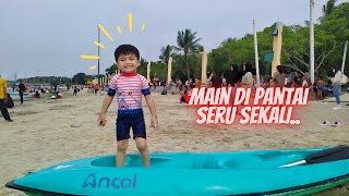 NAIK PERAHU MAIN PASIR MAIN LAYANGAN DI PANTAI CARNAVAL TAMAN IMPIAN JAYA ANCOL ancoltamanimpian [upl. by Covell]