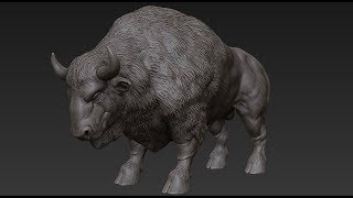 Zbrush Buffalo Speed Sculpt [upl. by Guildroy364]