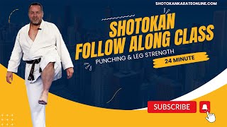 Shotokan Karate Follow Along Class Punching and Leg Strength Class yt [upl. by Luhar]