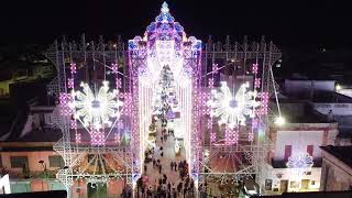 Festa Patronale di San Biagio Avetrana TA Luminarie della ditta Decolux di Scorrano le [upl. by Dlorad598]