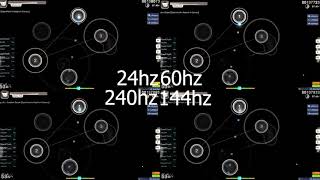 24hz vs 60hz vs 144hz vs 240hz on osu  Resampled [upl. by Neilson]