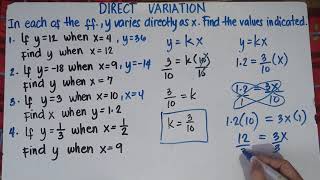 Direct Variation Solving Problems  Finding x and y values  Explain in Detailed [upl. by Olram]