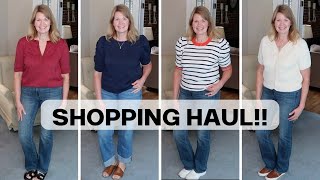 Fall Transition Shopping Haul LOFT WHBM and Amazon For Over 50 [upl. by Rhpotsirhc20]