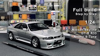 Nissan Skyline GTR R33 Nismo STune  Full Build Step by Step  Scale models  Fujimi  124  ASMR [upl. by Columbine571]