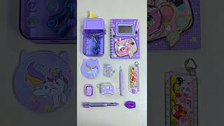 beautiful purple stationery items mirror notebook pencil sharpener soap eraser case stationery [upl. by Winchester]