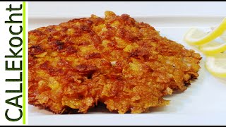 Das ultimative Corn Flakes Knusper Schnitzel zubereiten und selber machen  Rezept und Video [upl. by Myrtle]