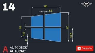 Autocad 2d Practice Drawing 14  AutoCAD tutorial for beginners akd autocad design [upl. by Eelhsa]