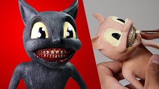 Sculpting CARTOON CAT by Trevor Henderson  Polymer Clay Timelapse  Ace of Clay [upl. by Etnemelc]