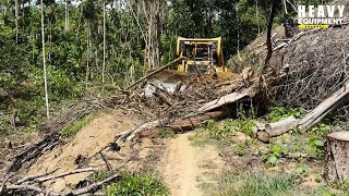 Caterpillar D6R XL bulldozer operators is very good at working to smooth plantation roads [upl. by Ennoval420]