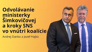 Andrej Danko a Jozef Hajko o odvolávaní ministerky Šimkovičovej a krokoch SNS vo vnútri koalície [upl. by Zailer]