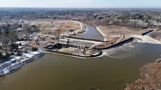 Sanford Dam — February 22 2024 — Pumping water out of the cofferdam [upl. by Willing]