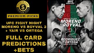 UFC fight night Moreno vs Royval full card predictions and bets [upl. by Zildjian]