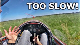 K8 Glider Launch Failure  Landing Ahead  GoPro Cockpit View  Winch Launch  Aborted Takeoff [upl. by Blen]