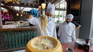 Live Cheese Wheel Pasta at Virat Kohlis Restaurant  Pune Food Tour [upl. by Dauf]