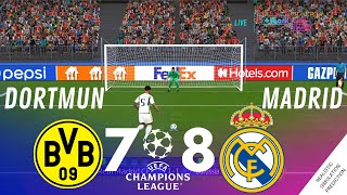 Penalty Shootout  Borussia Dortmund 78 Real Madrid  UEFA Champions League  Video Game Simulation [upl. by Pantia794]