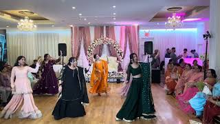 SURPRISE PUNJABI ENGAGEMENT DANCE PERFORMANCE BY BRIDE amp SISTERS [upl. by Maryrose]