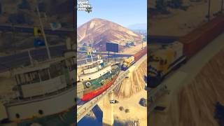 Train VS Ship shorts gta train gaming games grandtheftauto boat [upl. by Charlena]