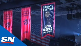 Toronto Raptors Reveal NBA Championship Banner And Receive Rings  Full Ceremony [upl. by Hoffmann]